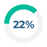 Icono circular con porcentaje 22%