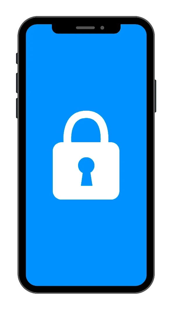 Celular con un candado en la pantalla