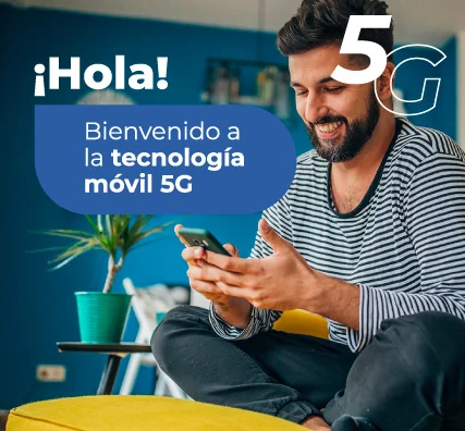 Hombre con tecnologia 5g