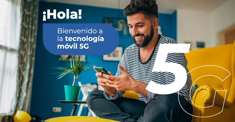 Hombre con tecnologia 5g