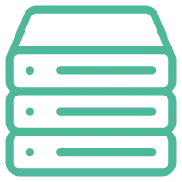 Icono de servidor y infraestructura segura
